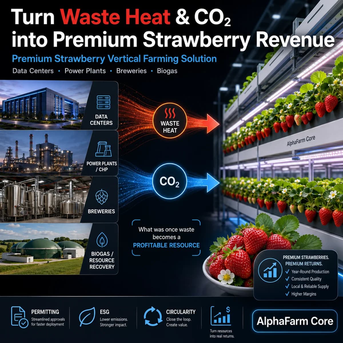 알파팜 코어 폐열·CO₂ 자원순환 인프라 / AlphaFarm Core waste heat and CO₂ circular infrastructure